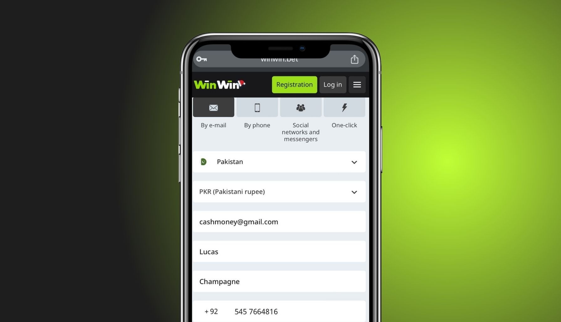 Winwin Pakistan Enter your account information
